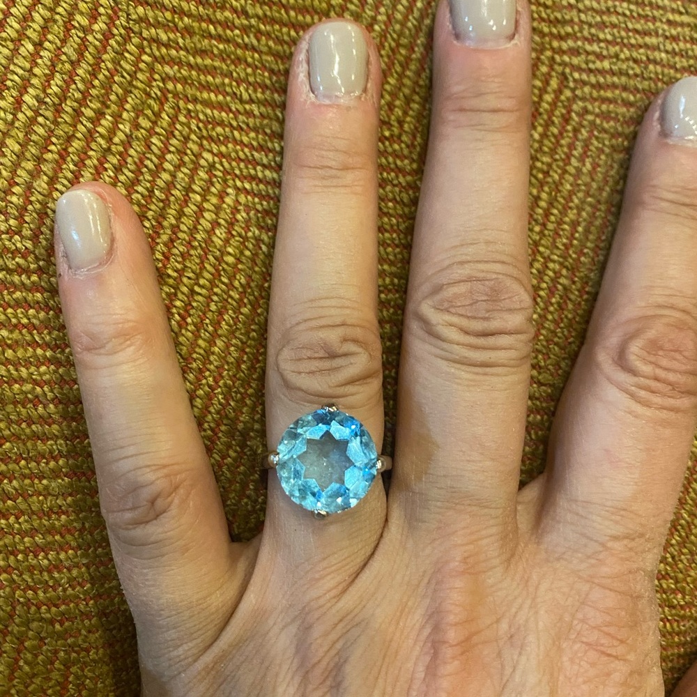 Topaz and sterling silver ring